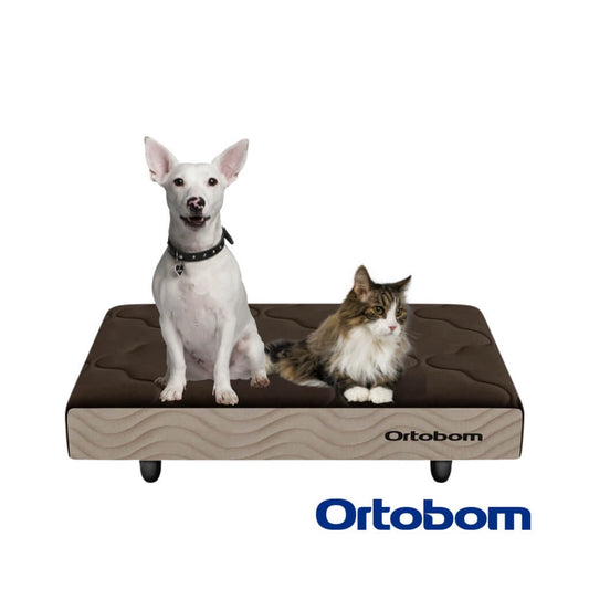 Cama Elevada em Linho com Pés de Madeira para Cachorro e Gato Ortobom