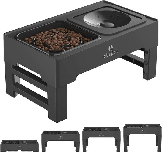 Alimentador Premium Elevado, Ajustável e Multifuncional com Comedouro Lento - Furrish™