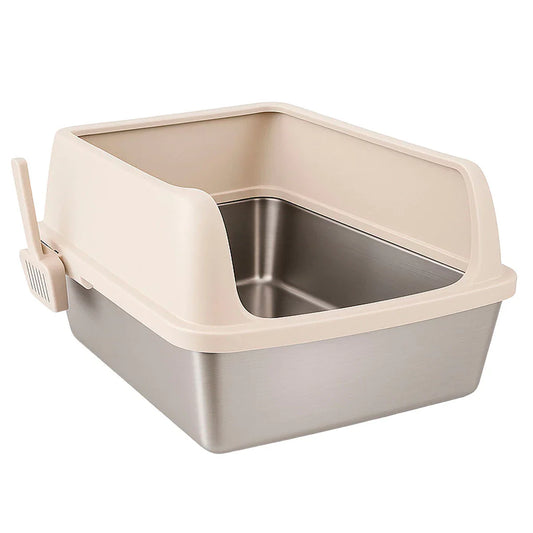 Caixa de Areia Super Premium - Aberta com Bandeja em Aço Inox e Pá Grande – Duty™ | Zero Odor e Máxima Higiene